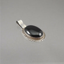 Load image into Gallery viewer, Vintage Navajo Artist Johnson Yazzie Signed Y Black Onyx Sterling Silver Pendant