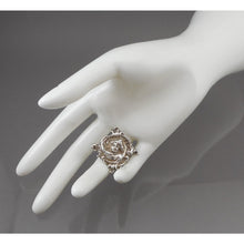 Load image into Gallery viewer, Antique or Vintage Art Nouveau Woman's Head Pin Pendant - Sterling Silver Brooch - Alphonse Mucha Style