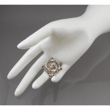 Load image into Gallery viewer, Antique or Vintage Art Nouveau Woman's Head Pin Pendant - Sterling Silver Brooch - Alphonse Mucha Style