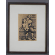 Load image into Gallery viewer, Judith Gutman Quat Original Print - Circa 1935 Signed Etching - Seated Woman and Child