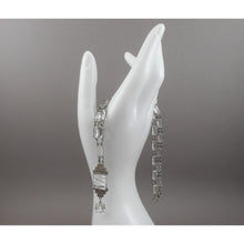 Load image into Gallery viewer, Antique Circa 1920 - 1930 Rock Crystal, Paste Rhinestone and Sterling Silver Necklace Art Deco Era Victorian Revival Style Chain and Pendant