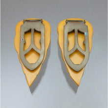 Load image into Gallery viewer, Pair of Vintage Dress Clips - Butterscotch Bakelite, Carved Leaves
