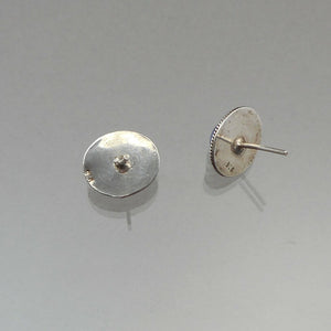 Vintage Lapis Lazuli Gemstone Sterling Silver Post Earrings Southwestern USA, possibly Navajo