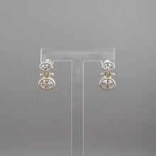 Load image into Gallery viewer, Vintage Crystal Hinged Dangle Earrings - Sterling Silver with Clear Oval Open Back Stones