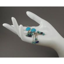 Load image into Gallery viewer, Vintage Stone Nugget Bead Dangle Earrings - Southwestern Style, Silver Tone, Turquoise, Sodalite, Jasper