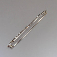Load image into Gallery viewer, Antique Victorian Edwardian Sterling Silver Rhinestone Collar Pin Brooch
