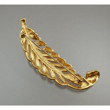Load image into Gallery viewer, Vintage Napier Feather or Leaf Brooch - Gold Tone Signed Designer Pin, Estate Collection Jewelry - Excellent Condition