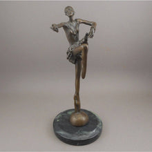 Load image into Gallery viewer, Vintage Bronze Dancer Sculpture Art Deco Style Ballerina Figure After Lorenzl