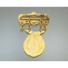 Load image into Gallery viewer, Antique Polish Gilded Catholic Religious Miraculous Medal Pin Panna Maria Mary Celluloid