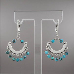 Vintage Ralph Lauren Dangle Earrings Southwestern Silver Tone Turquoise Beads
