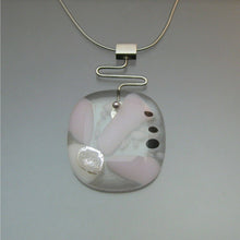 Load image into Gallery viewer, Sylvie Beaulieu Handmade Artisan Glass Flower Pendant Sterling Silver Necklace