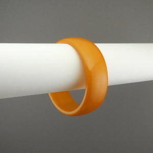 Vintage Authentic Bakelite Bracelet - Opaque Plastic Bangle in Butterscotch Yellow Gold