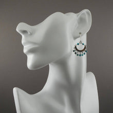 Load image into Gallery viewer, Vintage Ralph Lauren Dangle Earrings Southwestern Silver Tone Turquoise Beads