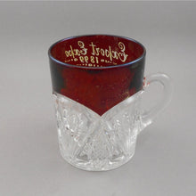 Load image into Gallery viewer, Antique 1899 Philadelphia PA Export Expo Souvenir Ruby Red Flash Glass Mug Cup