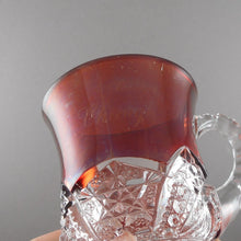 Load image into Gallery viewer, Antique Souvenir Ruby Stain Glass Mini Mug Collection - Lot of 4 Edwardian Etched Red Flash Souvenir Pressed Glass Cups - Chicago, JJC, Luvinia Archer