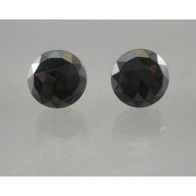 Load image into Gallery viewer, Vintage 1950s Round Black Faceted Glass Button Style Clip On Earrings Perfect