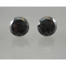 Load image into Gallery viewer, Vintage 1950s Round Black Faceted Glass Button Style Clip On Earrings Perfect