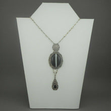Load image into Gallery viewer, Artisan Assemblage Necklace of Vintage Jewelry Banded Agate Onyx Sterling Silver