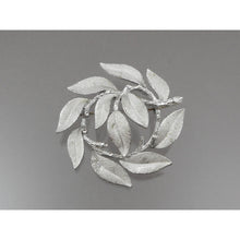 Load image into Gallery viewer, Vintage 1960s Lisner Wreath of Leaves Brooch - Matte Silver Tone - Signed Designer Pin - Estate Collection Jewelry