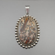 Load image into Gallery viewer, Vintage Leopard Jasper and Sterling Silver Mexican Artisan Crafted Pendant - Handmade in Mexico