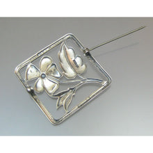 Load image into Gallery viewer, Vintage Sterling Silver Arts &amp; Crafts Style Brooch Flower Pin Estate Jewelry