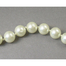 Load image into Gallery viewer, Vintage Opera Length Faux Pearl Strand Necklace - 32&quot; String - 12mm White Glass Beads - Gold Tone Clasp
