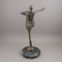 Load image into Gallery viewer, Vintage Bronze Dancer Sculpture Art Deco Style Ballerina Figure After Lorenzl
