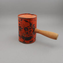 Load image into Gallery viewer, Vintage 1920s or 30s Halloween Tin Bell Rattle Noisemaker - attrib. Chein - Witch, Jack O Lantern Children Bobbing for Apples