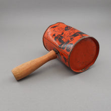 Load image into Gallery viewer, Vintage 1920s or 30s Halloween Tin Bell Rattle Noisemaker - attrib. Chein - Witch, Jack O Lantern Children Bobbing for Apples