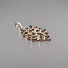 Load image into Gallery viewer, Vintage Multi Stone Garnet Pendant - Red Faceted Gemstones, Sterling Silver, Handmade