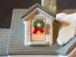 Vintage Home for All Seasons Winter / Christmas Set - Illuminated Ceramic Village Style House and Accessories by Burns & Conahan