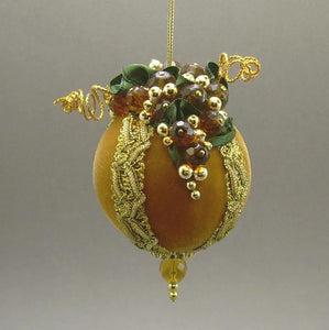 Velvet Ball Christmas Ornament in 3 Colors - Handmade by Towers and Turrets - "Fruit of the Vine"