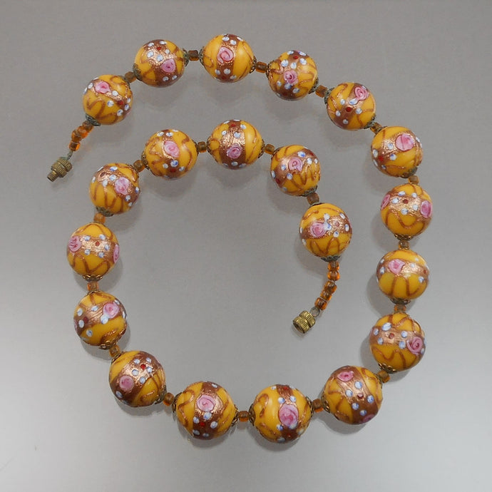 Vintage Venetian Murano Moretti Millefiori Mosaic Glass Beads Necklace  Italy | eBay