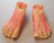 Load image into Gallery viewer, Rare Vintage Frankenstein Monster Halloween Costume Feet - Painted Gauze Fabric
