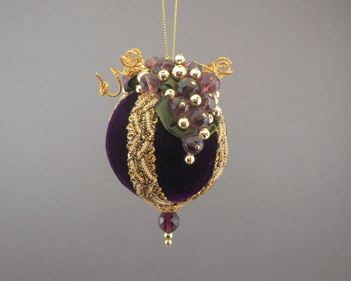 Velvet Ball Christmas Ornament in 3 Colors - Handmade by Towers and Turrets - 