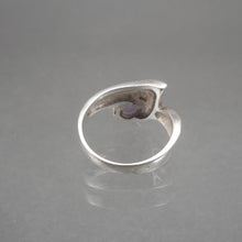 Load image into Gallery viewer, Vintage Amethyst and Marcasite Ring - Pear Shaped Stone, Sterling Silver Setting, Size 7 3/4
