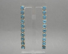 Load image into Gallery viewer, Vintage Dangle Earrings with Blue Rhinestones