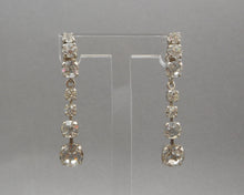 Load image into Gallery viewer, Vintage Formal / Bridal Dangle Earrings with Clear Rhinestones