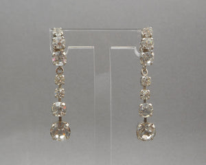 Vintage Formal / Bridal Dangle Earrings with Clear Rhinestones