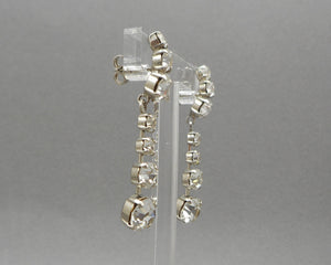 Vintage Formal / Bridal Dangle Earrings with Clear Rhinestones