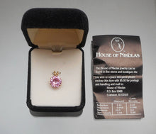 Load image into Gallery viewer, Vintage House of Nikolas Cubic Zirconia Pendant - Pink CZ Stone, Gold Tone Setting