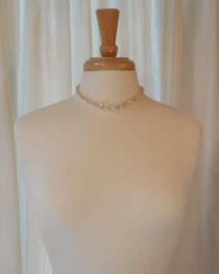Vintage 1950s Aurora Borealis Collar Necklace - Graduated AB Glass Beads