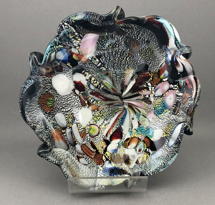 Vintage Murano Style Handblown Art Glass Bowl Dish