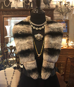 Vintage Chinchilla Fur Coat or Dress Collar