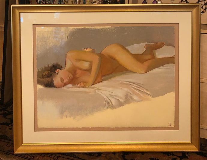 Scott Noel, Untitled Nude - Original Pastel Drawing - Framed