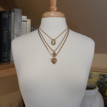 Load image into Gallery viewer, John Wind Maximal Art Charm Necklace - Love and Luck - Gold Tone, Rhinestones