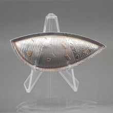 Load image into Gallery viewer, Vintage 1980s Artisan Fish Brooch by American artist Kimberly Keyworth. Handcrafted in the USA of 14 K gold, and patterned sterling silver.