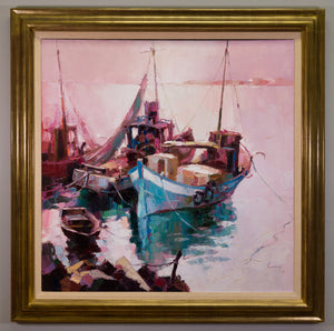 Carl Antonio Longi (Italian/American, 1921 - 1980) Oil Painting, Seascape