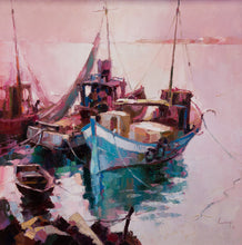 Load image into Gallery viewer, Carl Antonio Longi Original Oil Painting, Seascape, Images of Boats