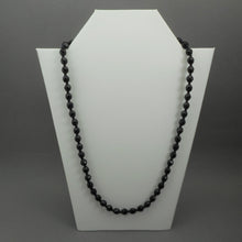 Load image into Gallery viewer, Vintage French Jet Single Strand Princess Length Necklace - Seed and Faceted Black Glass Beads